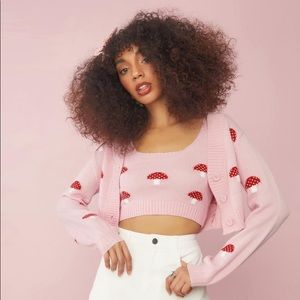 Dolls Kill - Sugar Thrillz Out Of Touch Mushroom Sweater Set